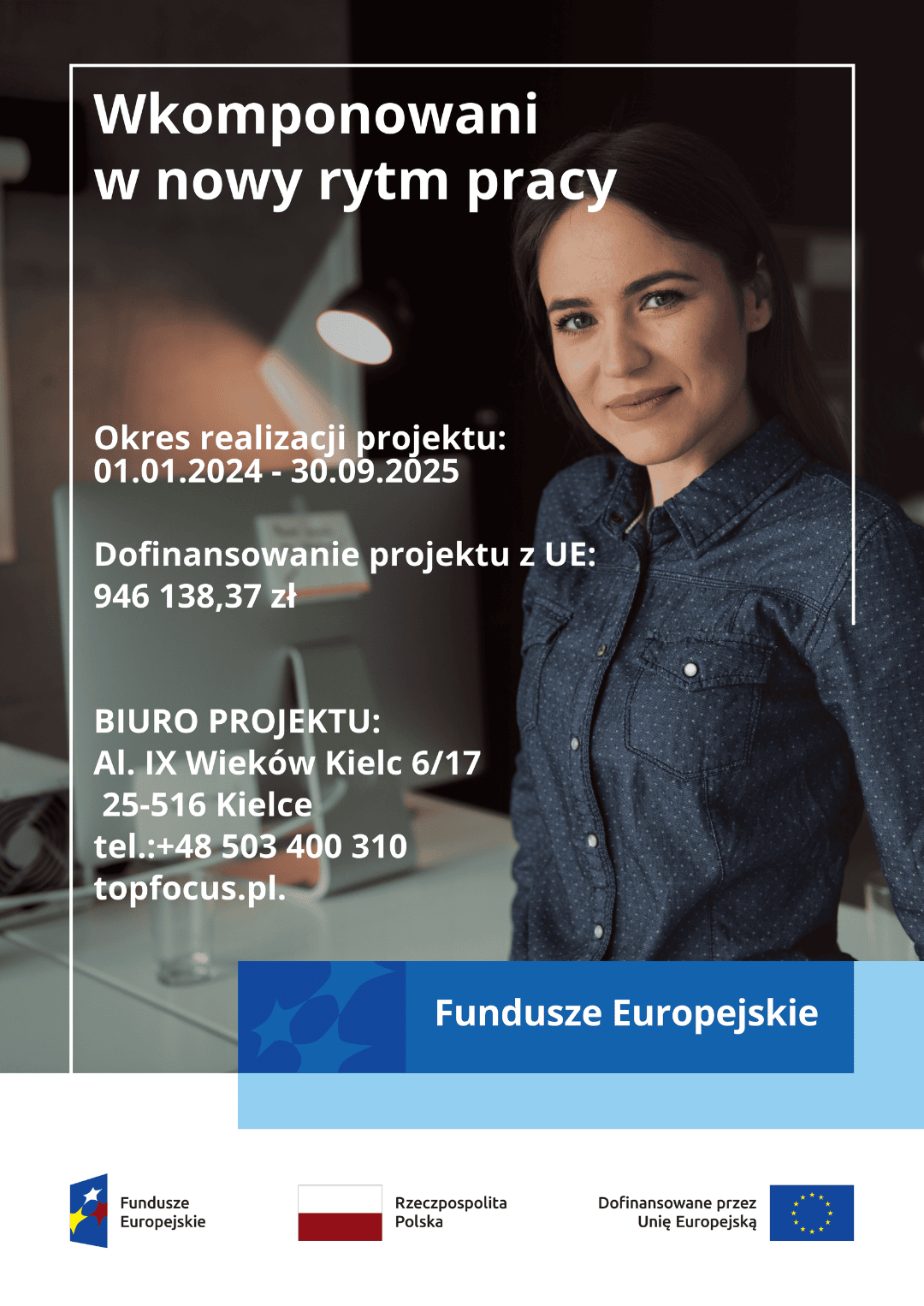 Plakat projektu Wkomponowani w nowy rytm pracy