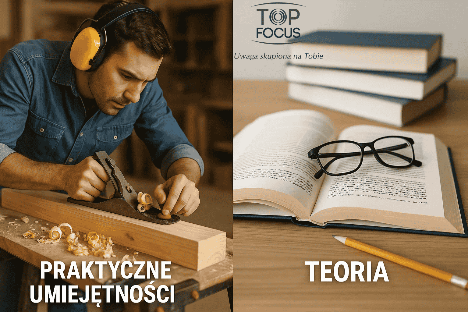 Obrazek przedstawiający umiejętności praktyczne i naukę - porównanie