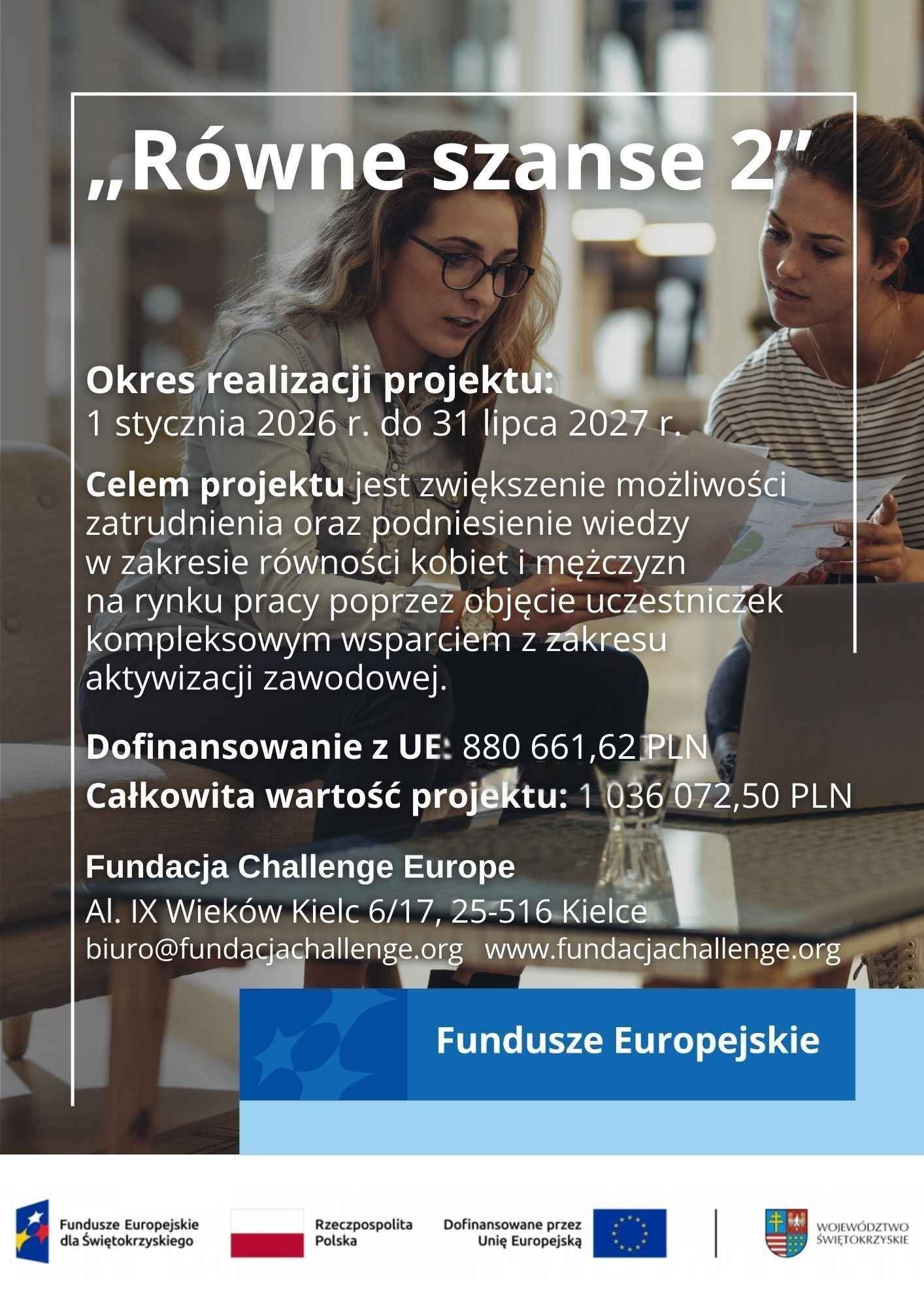 Plakat projektu "równe szanse 2"